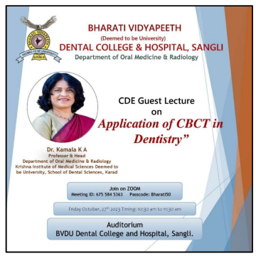 Live webinar on “APPLICATION OF CBCT IN DENTISTRY”