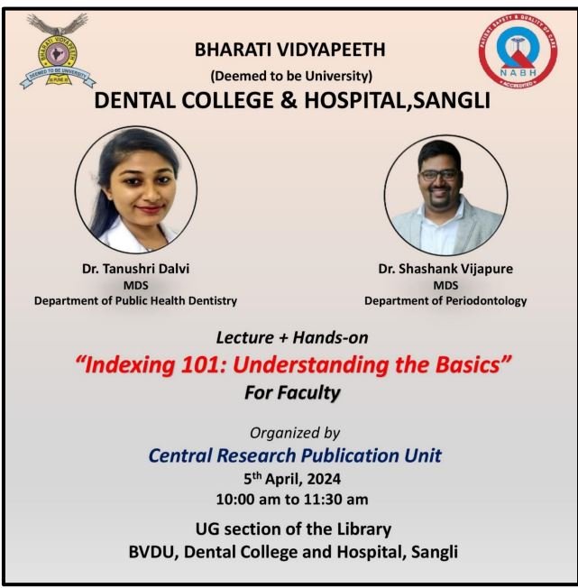 Lecture & Hands-on  “Journal Indexing 101: Understanding the Basics”