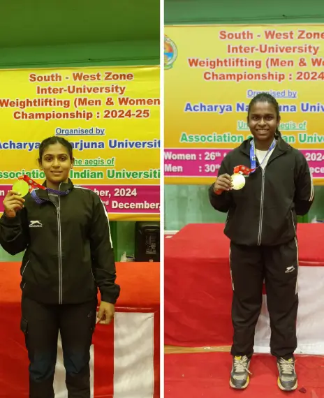 Two Gold Medals South West Zone Weight Lifting Women Championship 2024-2025