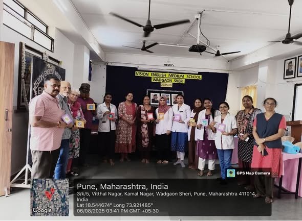 Eye camp at MKSSS Vision English Medium School, Wadgaon Sheri, Pune