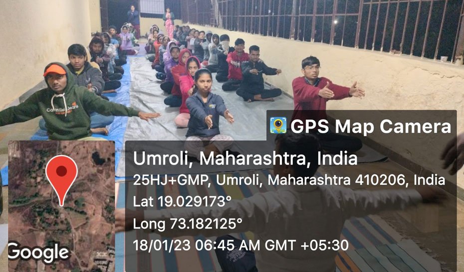 Day 2 NSS. 18th Jan 2023. Morning Yoga and exercise. After that Rally on Cleanliness and also Shramdan by the NSS volunteers. After that Survey of Bhangar village till 12 Noon